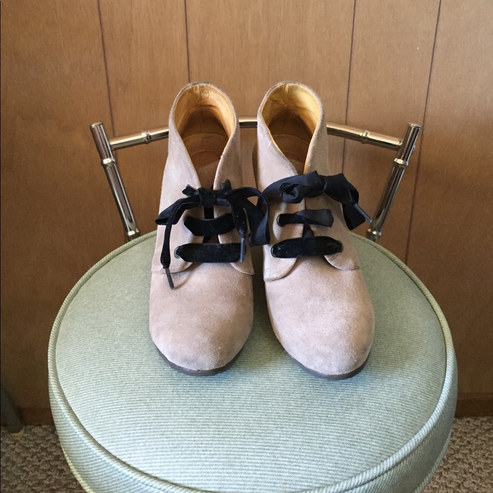 Anthropologie suede booties